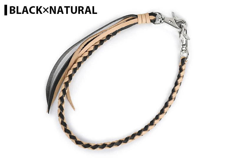 サムライクラフト ウォレットチェーン ダイヤ編み 4本編み サドルレザー オイルレザー