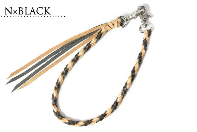 サムライクラフト ウォレットチェーン らせん編み 4本編み サドルレザー オイルレザー