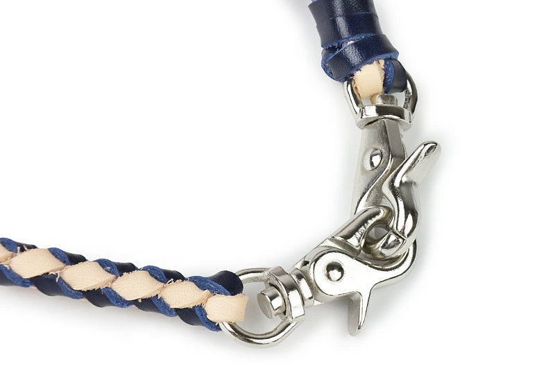 サムライクラフト ウォレットチェーン 4本編み ダイヤ編み ルガトショルダー × サドルレザー ナチュラル