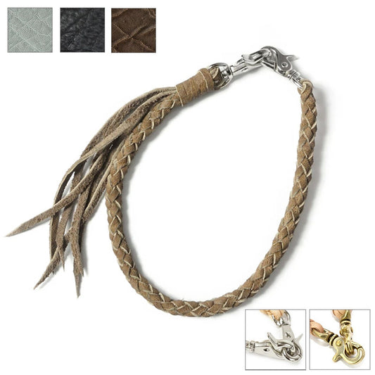 サムライクラフト ウォレットチェーン 6本編み エレファントレザー 象革