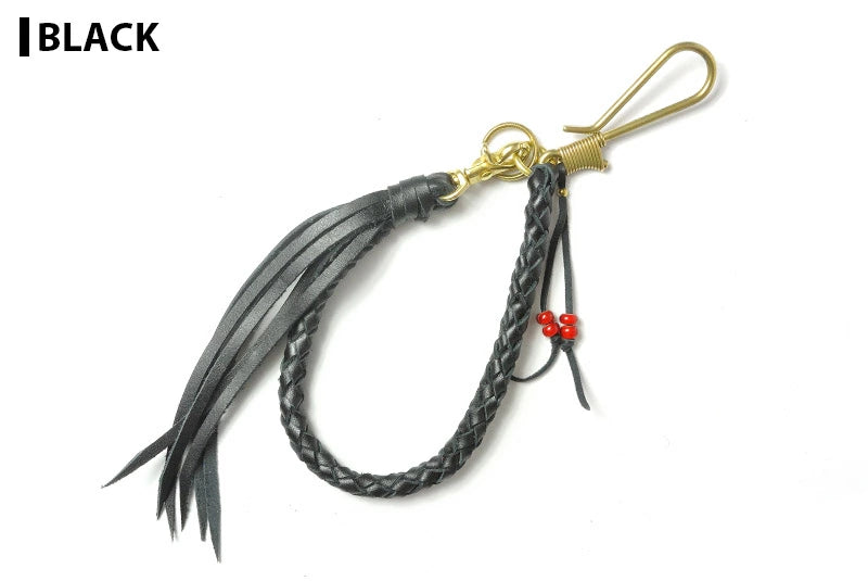 サムライクラフト ウォレットチェーン 6本編み 釣り針フック 真鍮 サドルレザー オイルレザー