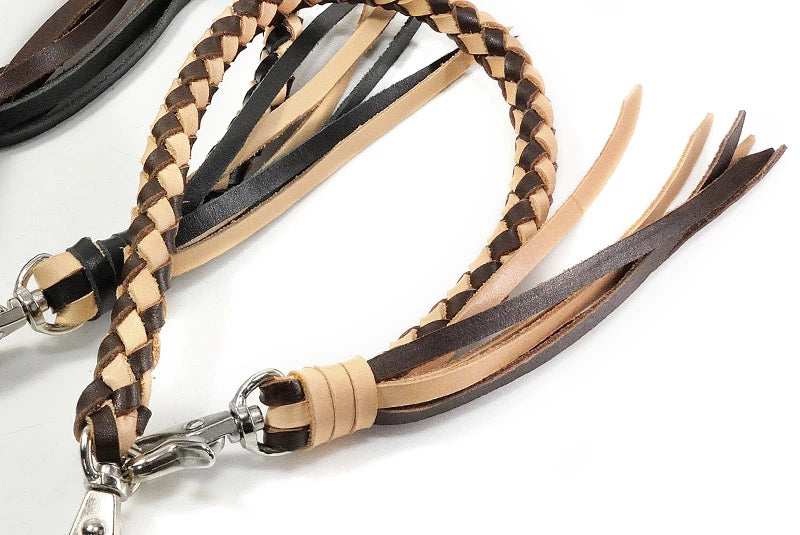 サムライクラフト ウォレットチェーン ダイヤ編み バイカラー 6本編み サドルレザー オイルレザー