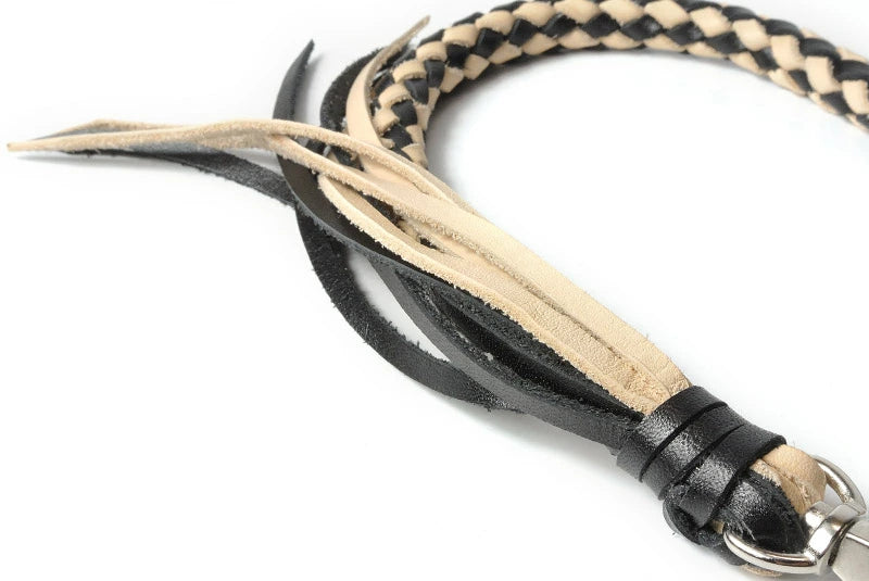 サムライクラフト ウォレットチェーン ダイヤ編み バイカラー 8本編み サドルレザー オイルレザー