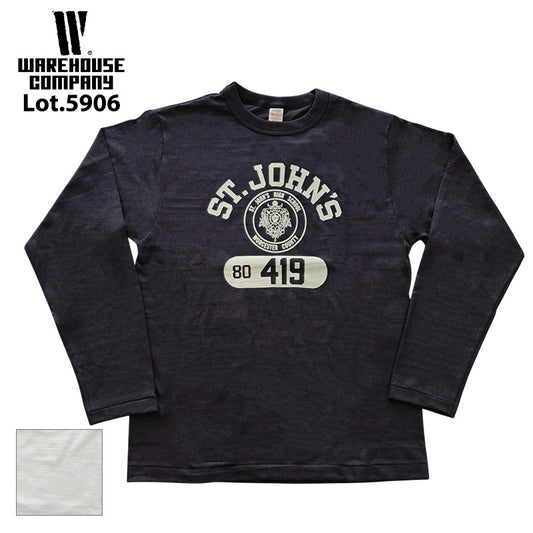 WAREHOUSE ウエアハウス Lot 5906 ST JAN'S 長袖 プリント Tシャツ