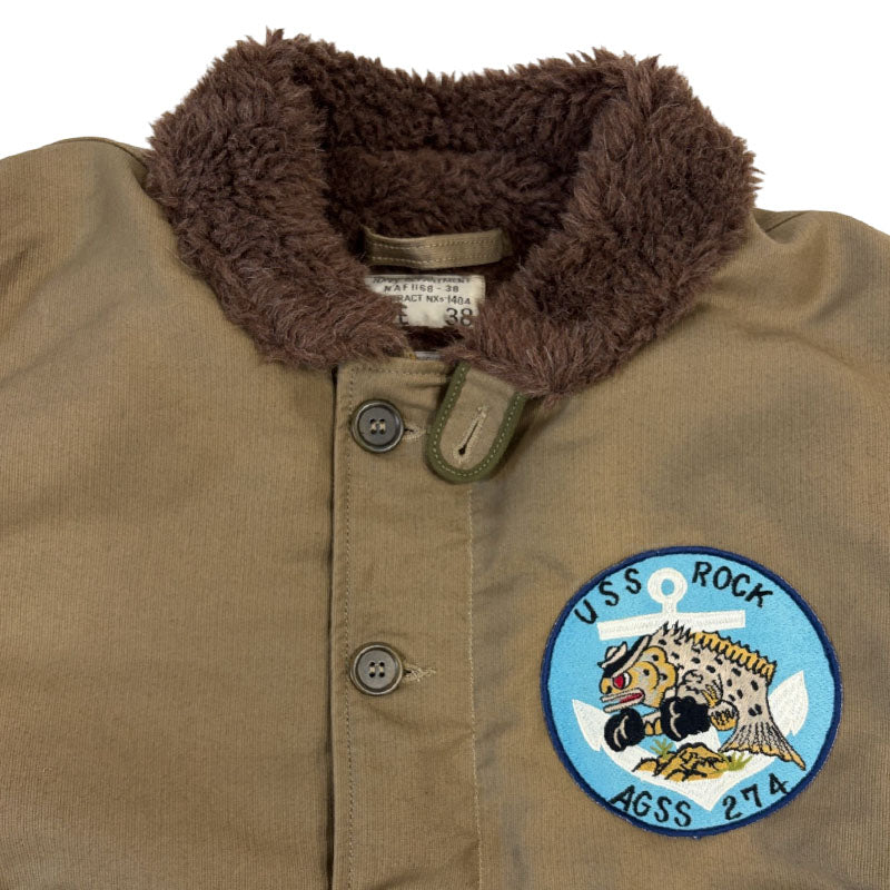 WAREHOUSE ウエアハウス Lot 2181 N-1 NAF1168「USS ROCK 」U.S.NAVY プリント有 デッキジャケット