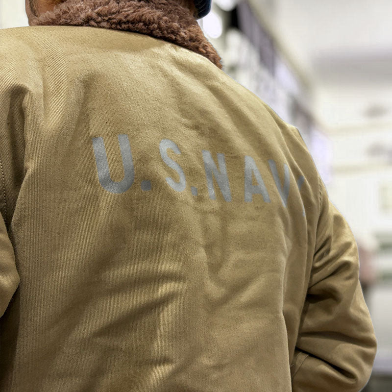 WAREHOUSE ウエアハウス Lot 2181 N-1 NAF1168「USS ROCK 」U.S.NAVY プリント有 デッキジャケット