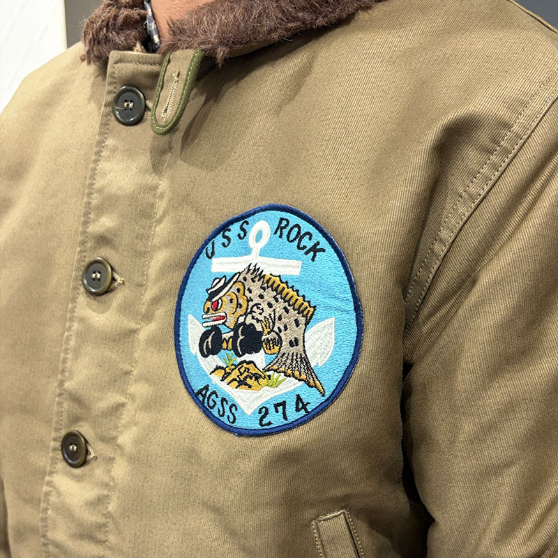 WAREHOUSE ウエアハウス Lot 2181 N-1 NAF1168「USS ROCK 」U.S.NAVY プリント有 デッキジャケット