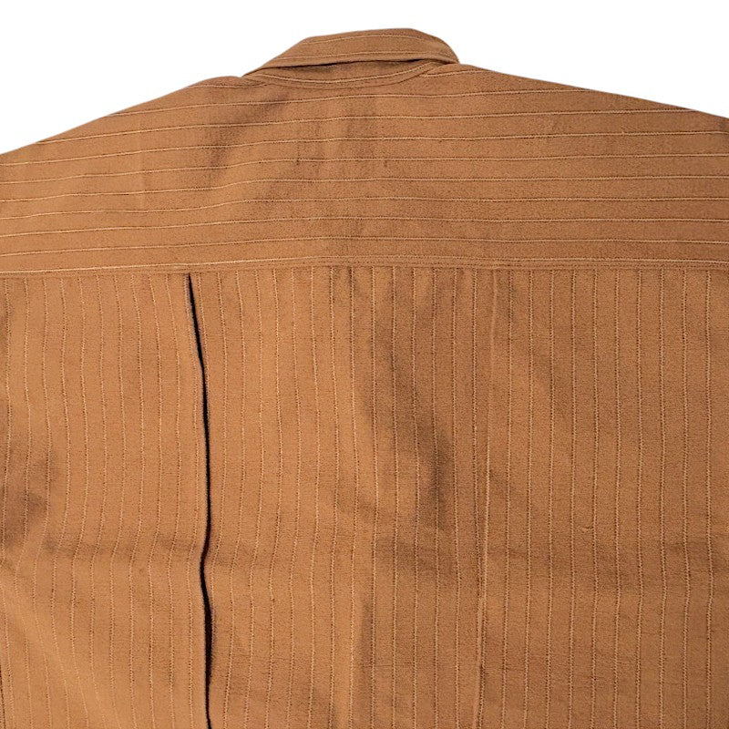 WAREHOUSE Lot 2214 HEAVY LEATHER BOUND BLOUSE ダックストライプ ブラウン ヴィンテージ ワークウェア Gジャン ジャケット ノンウォッシュ 日本製