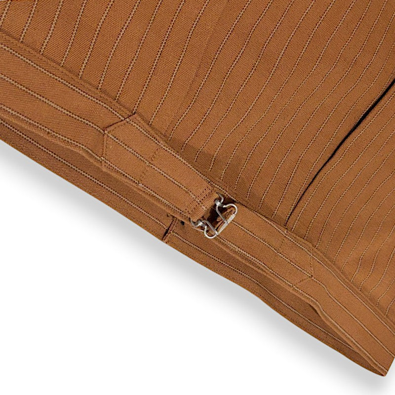 WAREHOUSE Lot 2214 HEAVY LEATHER BOUND BLOUSE ダックストライプ ブラウン ヴィンテージ ワークウェア Gジャン ジャケット ノンウォッシュ 日本製