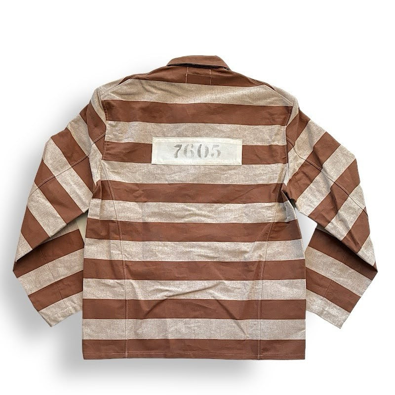 WAREHOUSE Lot 2215 BROWN PRISONER JACKET アップリケ プリズナーボーダー ヴィンテージ ワークウェア プリズナー ジャケット ノンウォッシュ 日本製