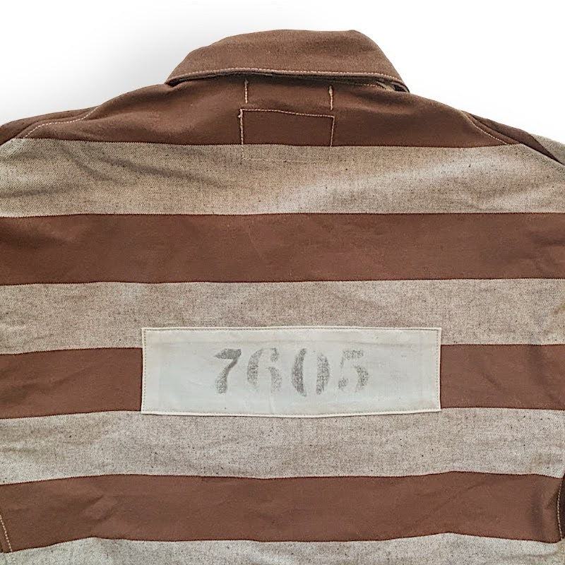 WAREHOUSE Lot 2215 BROWN PRISONER JACKET アップリケ プリズナーボーダー ヴィンテージ ワークウェア プリズナー ジャケット ノンウォッシュ 日本製