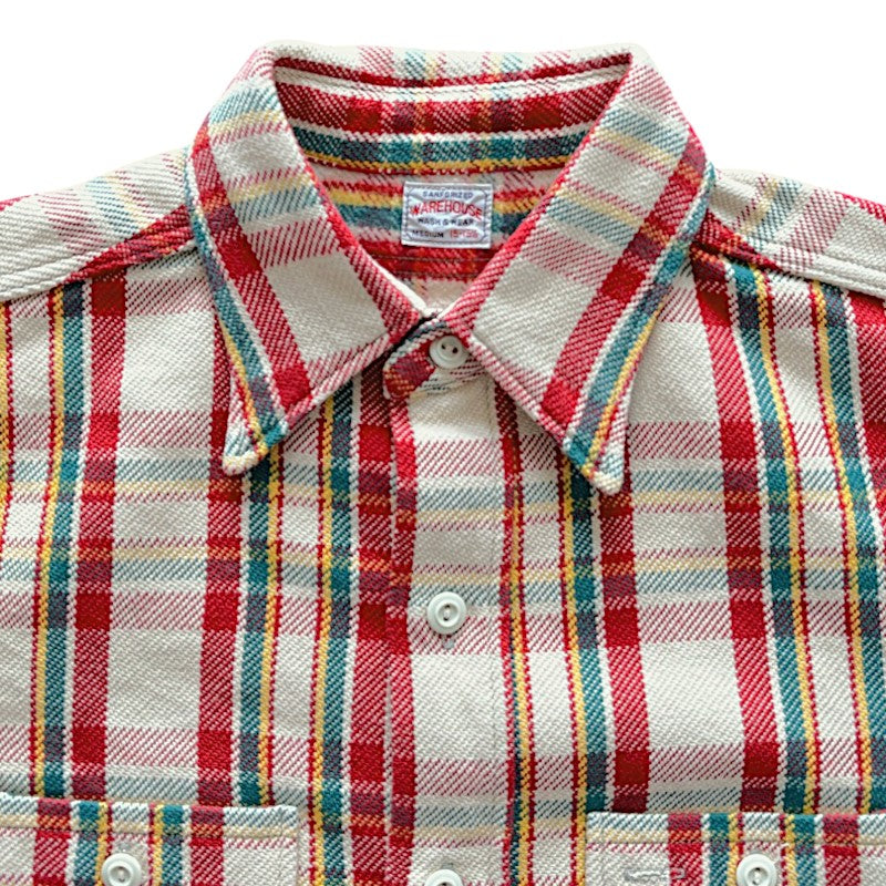 【WAREHOUSE】ウエアハウス Lot 3104  B柄 ONE WASH ネルシャツ フランネルシャツ