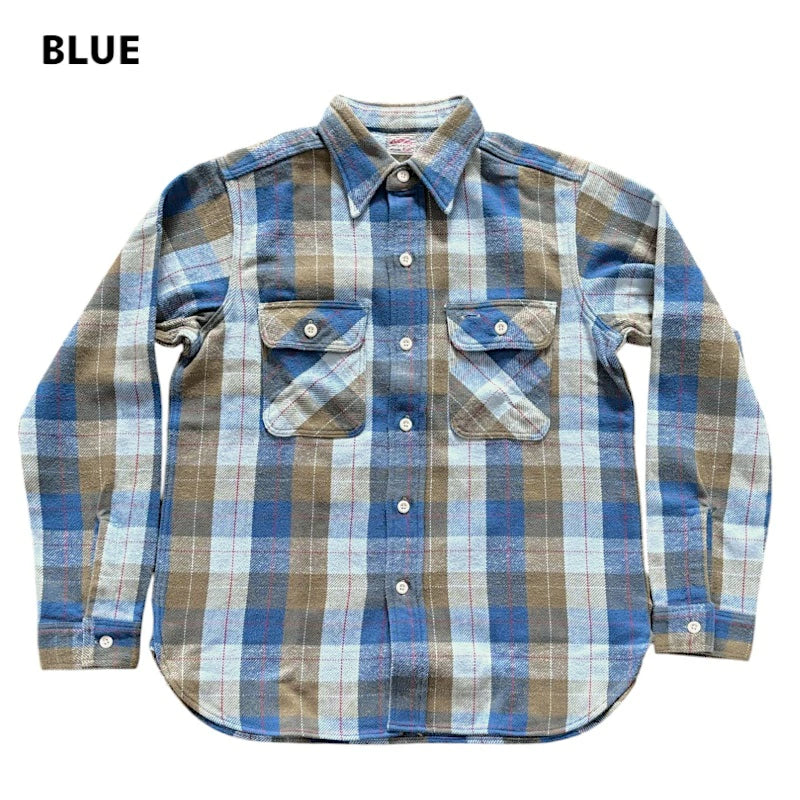 【WAREHOUSE】 ウエアハウス Lot 3104  E柄 ONE WASH ネルシャツ フランネルシャツ