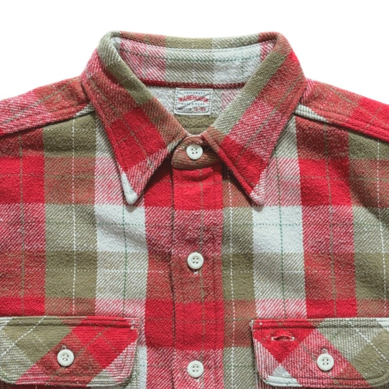 【WAREHOUSE】 ウエアハウス Lot 3104  E柄 ONE WASH ネルシャツ フランネルシャツ