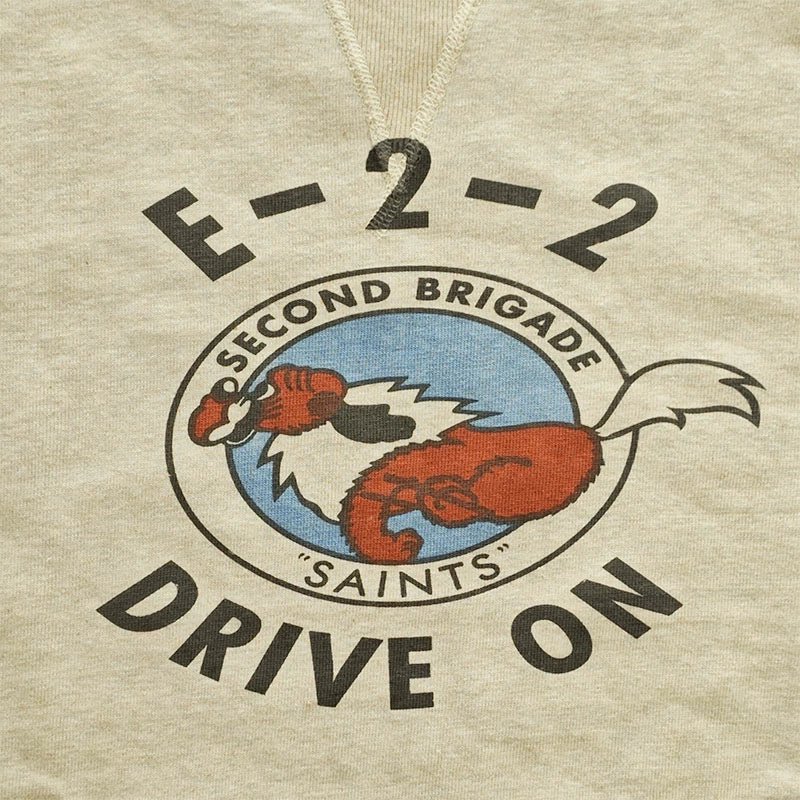 【WAREHOUSE】 ウエアハウス Lot 401 DRIVE ON 両V セットイン スウェット 多色プリント トレーナー  裏起毛 長袖 オートミール アメカジ