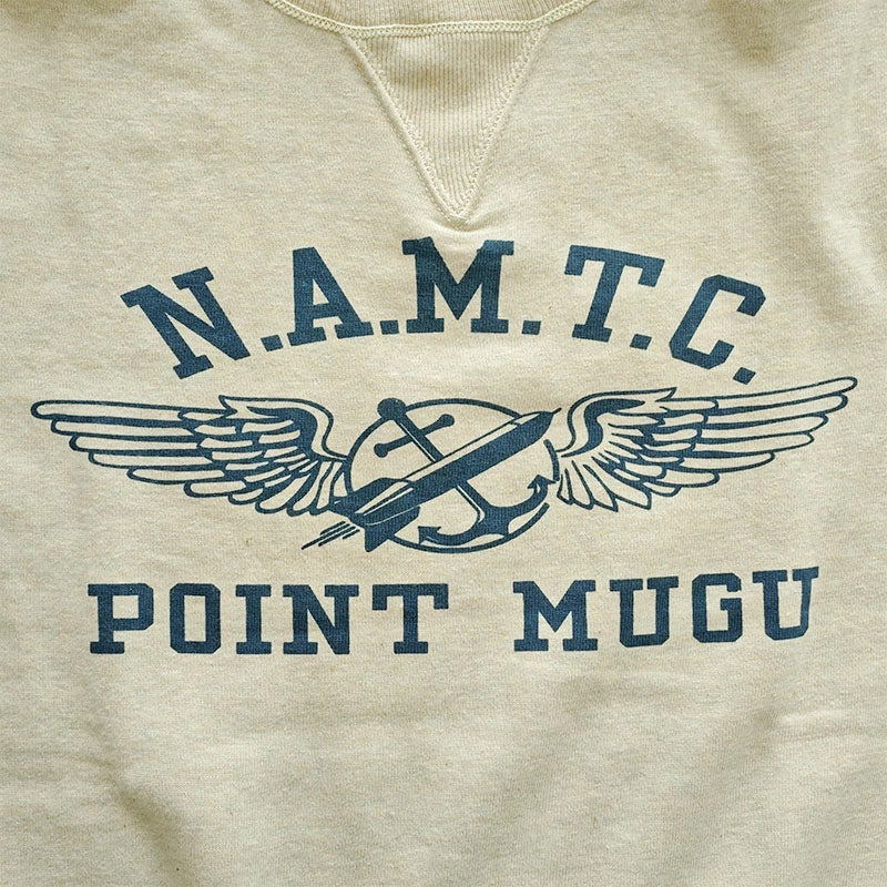 【WAREHOUSE】 ウエアハウス Lot 403 N.A.M.T.C スウェット トレーナー ひび割れプリント ブラック スミクロ オードミール 裏起毛 長袖 アメカジ 日本製