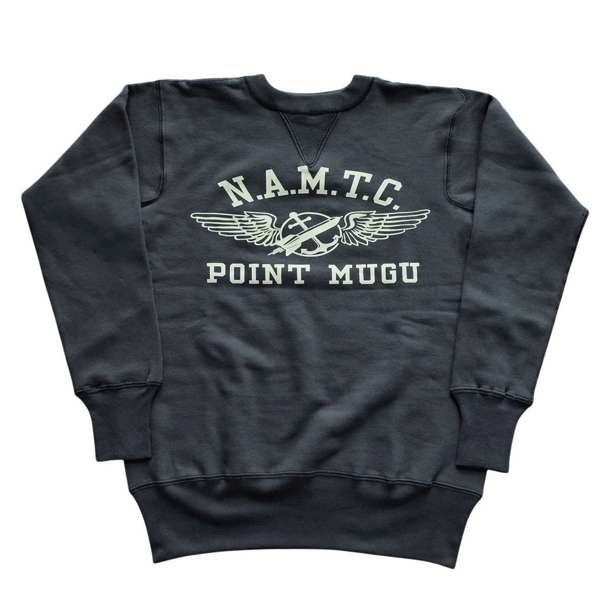 【WAREHOUSE】 ウエアハウス Lot 403 N.A.M.T.C スウェット トレーナー ひび割れプリント ブラック スミクロ オードミール 裏起毛 長袖 アメカジ 日本製