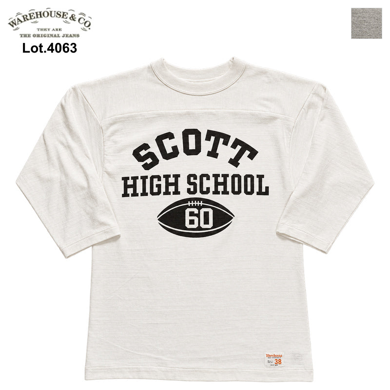 WAREHOUSE Lot 4063 7分袖フットボールT SCOTT メイン OFF