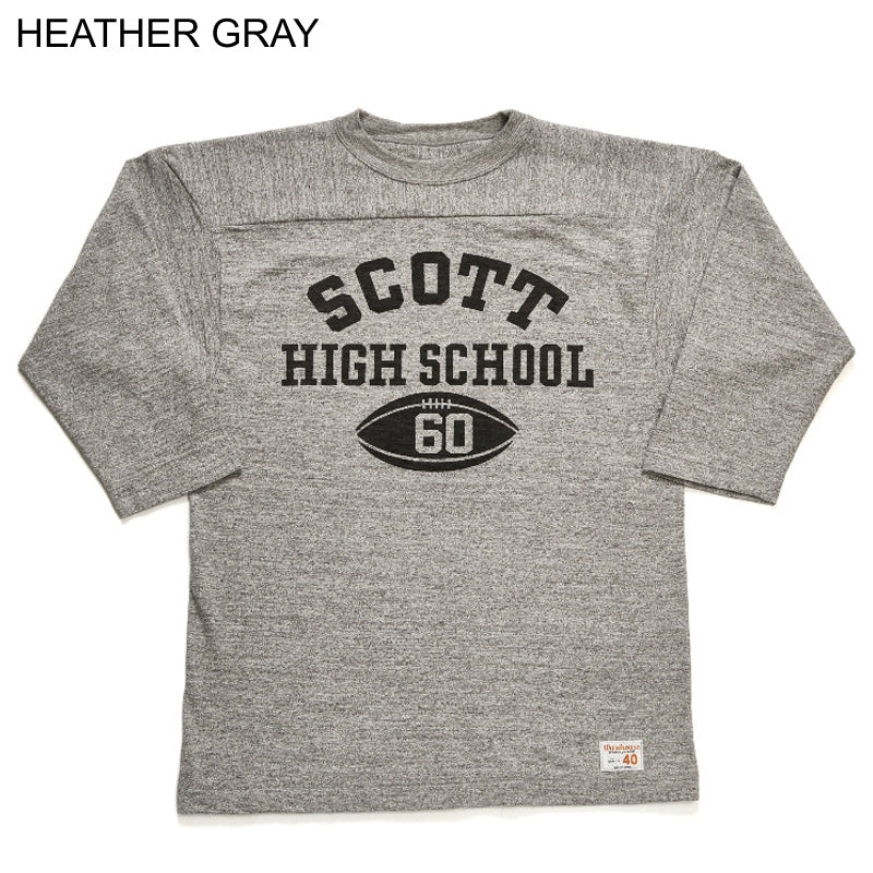 WAREHOUSE Lot 4063 7分袖フットボールT SCOTT HEATHER GRAY