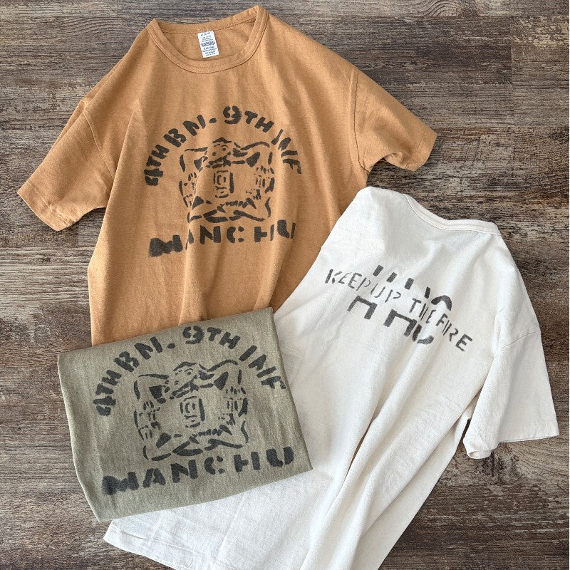 WAREHOUSE ウエアハウス 2ND HAND Lot 4064 KEEP UP THE  FIRE 半袖 プリント Tシャツ