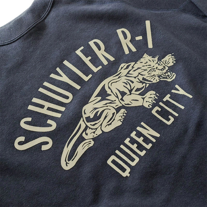 ウエアハウス Lot 409 SCHUYLER フロッキー プリント カレッジ スウェット トレーナー 裏起毛 長袖 アメカジ