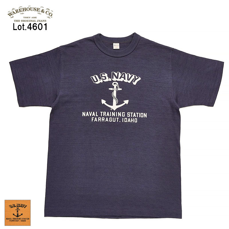 WAREHOUSE ウエアハウス Lot 4601 U.S.NAVY 半袖 プリント Tシャツ
