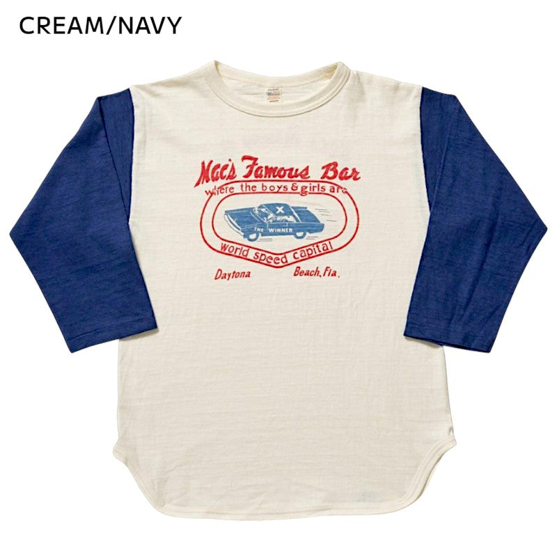 WAREHOUSE ウエアハウス 4800 7分袖 ベースボールTシャツ MAC's FAMOUS BAR