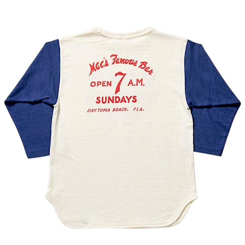 WAREHOUSE ウエアハウス 4800 7分袖 ベースボールTシャツ MAC's FAMOUS BAR