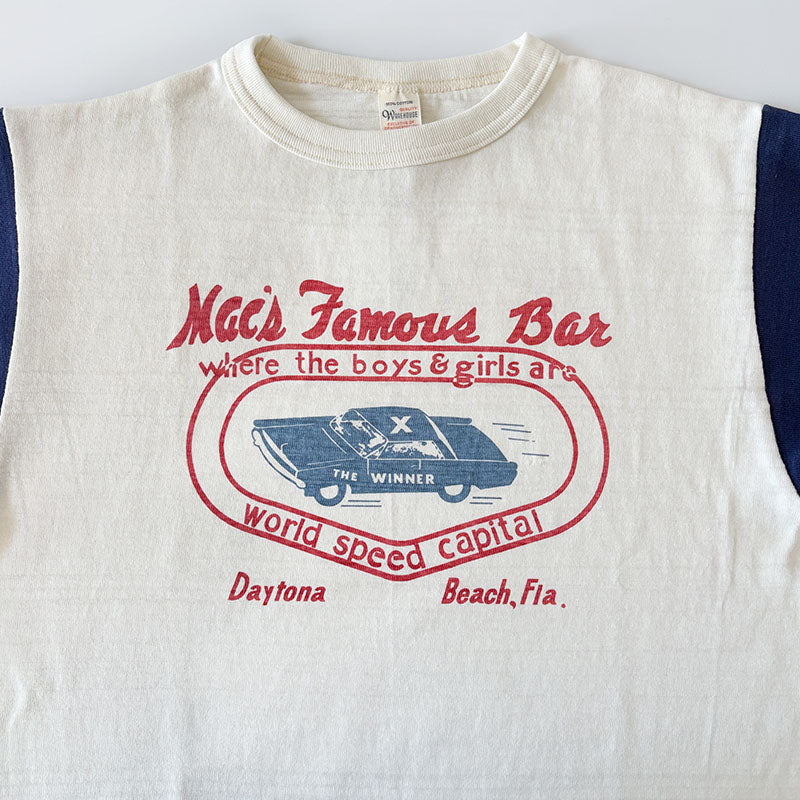 WAREHOUSE ウエアハウス 4800 7分袖 ベースボールTシャツ MAC's FAMOUS BAR
