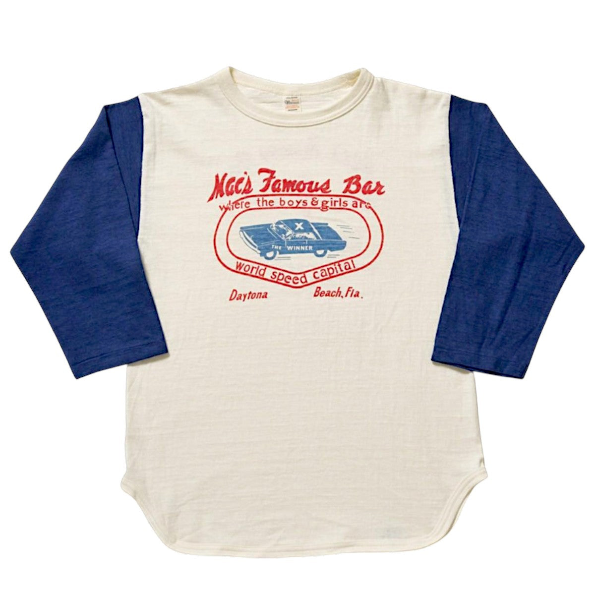 WAREHOUSE ウエアハウス 4800 7分袖 ベースボールTシャツ MAC's FAMOUS BAR