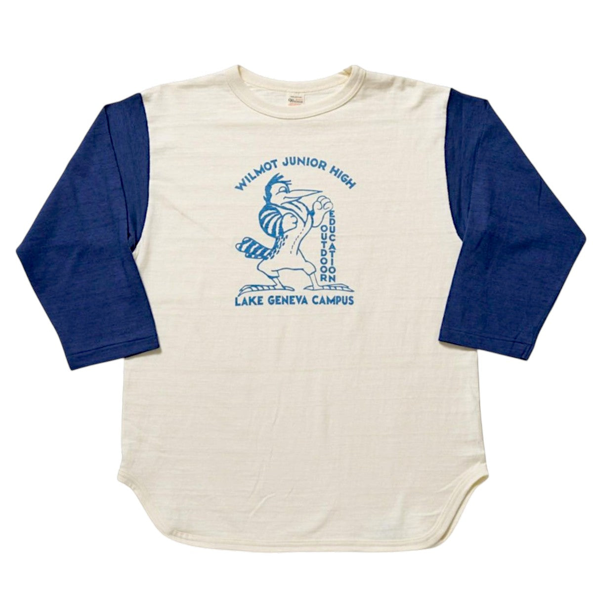 WAREHOUSE Lot 4800 7分袖 ベースボールTシャツ WILMOT JUNIOR HIGH
