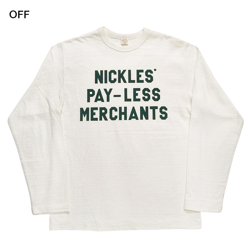 WAREHOUSE ウエアハウス Lot 5906 NICKLES 長袖 クルーネックT プリント Tシャツ