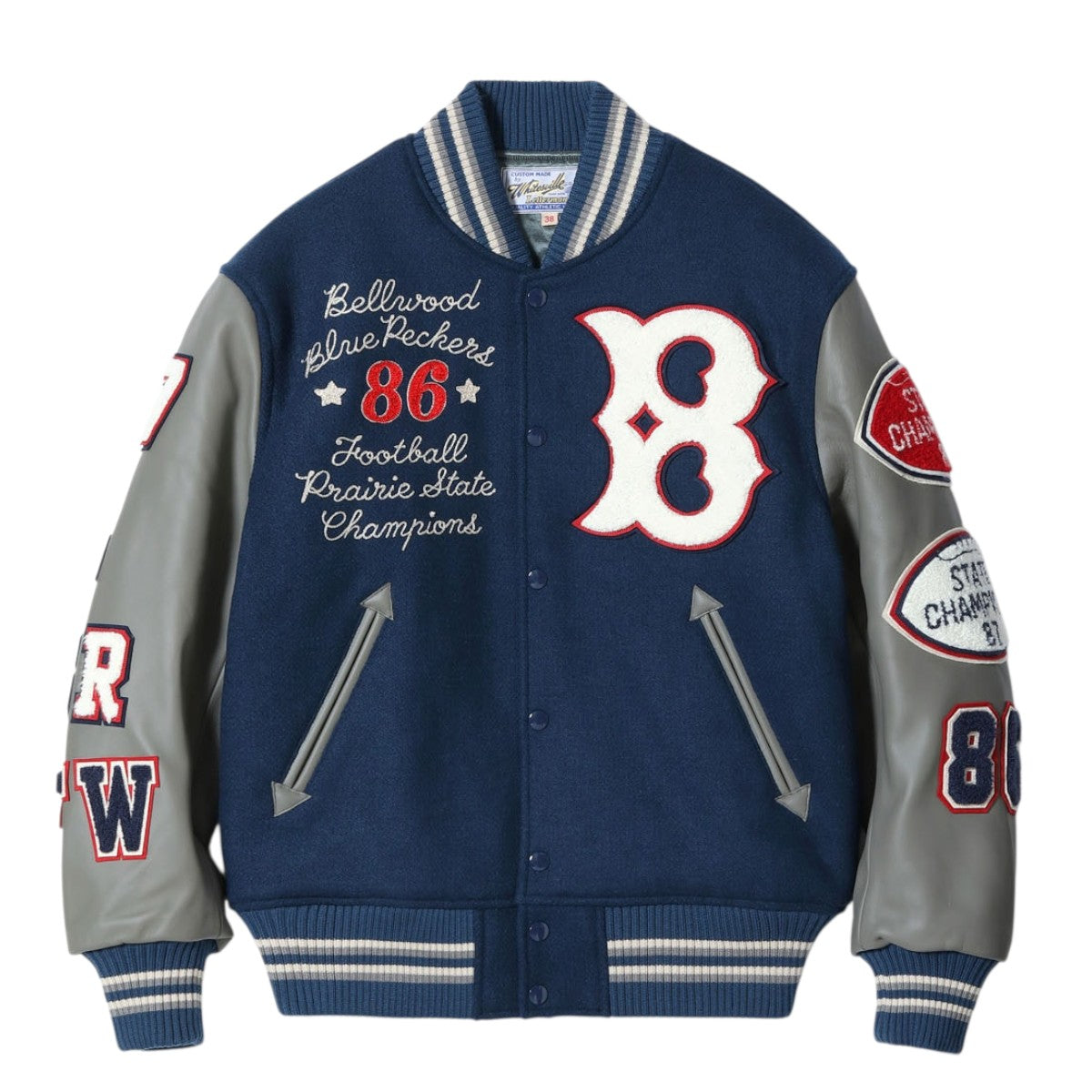 ホワイツビル WV15783-128 30oz.ウール メルトン アワード ジャケット BLUE PECKERS NAVY