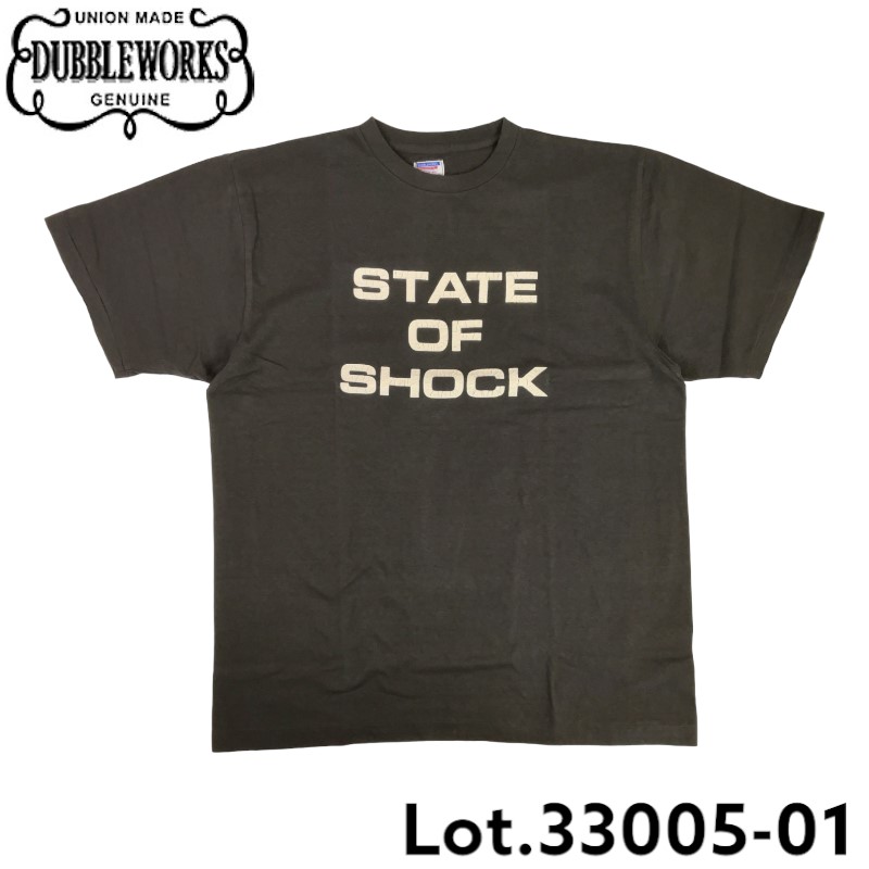 ダブルワークス STATE OF SHOCK 半袖 プリント Tシャツ スミクロ ブラック