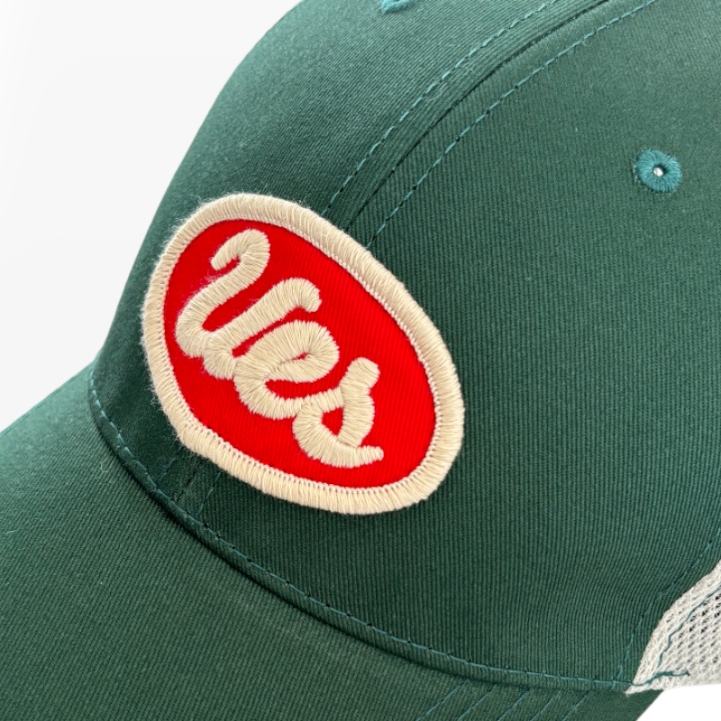 デカワッペン キャップ メッシュキャップ 企業ロゴ グリーン 緑 - 帽子